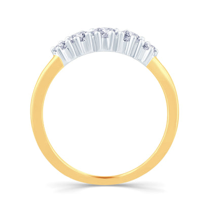18ct Yellow Gold Graduating Brilliant Round Diamond Wedding Ring 0.45ct