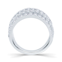 Load image into Gallery viewer, Platinum Five Row Brilliant Round Split Band Eternity Ring 2.00ct