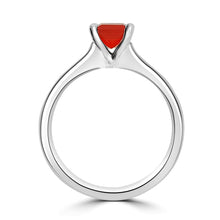 Load image into Gallery viewer, Platinum Fire Opal Solitaire Channel Set Diamond Band