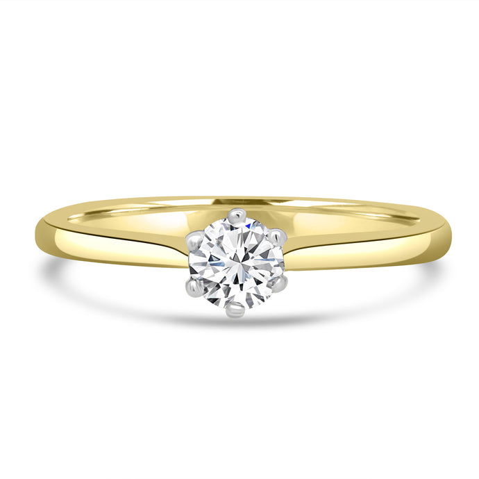 18ct Yellow Gold Round Brilliant Solitaire Ring 0.25ct
