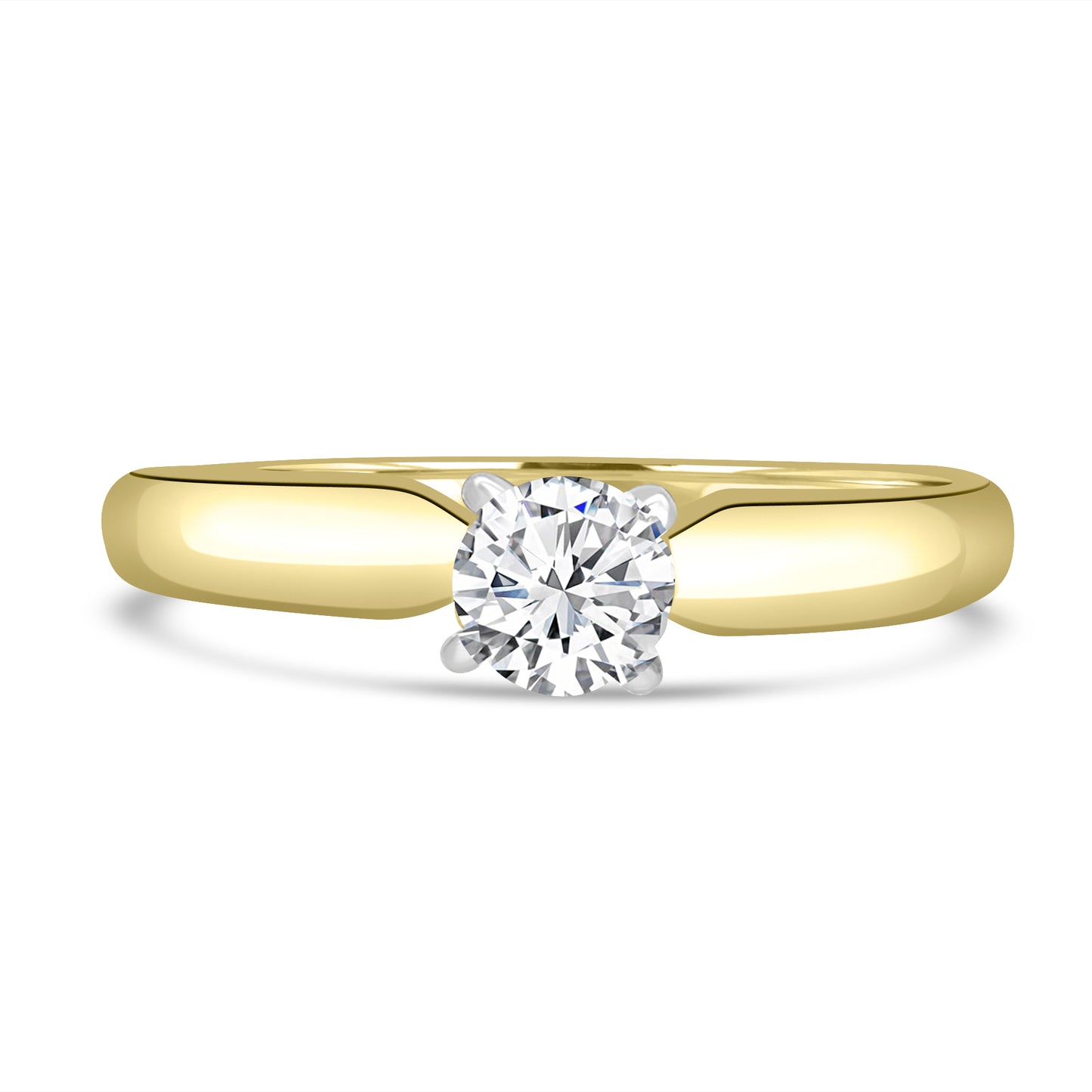 18ct Yellow Gold Round Brilliant Solitaire Ring 0.26ct