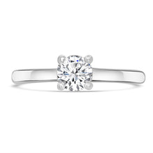 Load image into Gallery viewer, Platinum Solitaire Brilliant Round &amp; Detail Diamond Ring 0.40ct