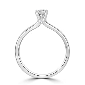 Platinum Solitaire Brilliant Round & Detail Diamond Ring 0.40ct
