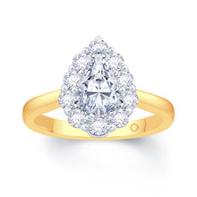 Load image into Gallery viewer, 18ct Yellow Gold Pear &amp; Halo Diamond Ring 0.85ct