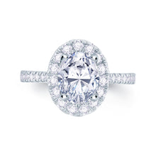 Load image into Gallery viewer, Laboratory Grown Diamond Oval &amp; Halo with Shoulder Set Platinum Band 2.09ct