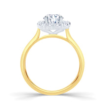 Load image into Gallery viewer, 18ct Yellow Gold Brilliant Round &amp; Cushion Halo Diamond Ring 0.82ct