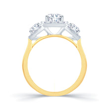 Load image into Gallery viewer, 18ct Yellow Gold Round &amp; Pear Three Stone Diamond Ring 1.50ct