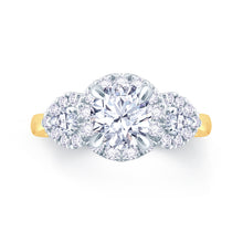 Load image into Gallery viewer, 18ct Yellow Gold Round &amp; Pear Three Stone Diamond Ring 0.85ct