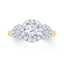 Load image into Gallery viewer, 18ct Yellow Gold Round &amp; Pear Three Stone Diamond Ring 0.81ct