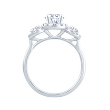 Load image into Gallery viewer, Platinum Oval &amp; Halo Three Stone Diamond Ring, 1.58ct