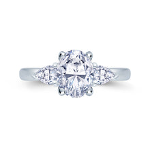 Load image into Gallery viewer, Platinum Oval &amp; Pear Three Stone Diamond Ring 0.96ct