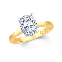 Load image into Gallery viewer, 18ct Yellow Gold Solitaire Oval &amp; Detailed Diamond Ring 1.00ct