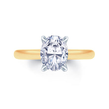 Load image into Gallery viewer, 18ct Yellow Gold Solitaire Oval &amp; Detailed Diamond Ring 1.00ct