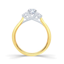 Load image into Gallery viewer, 18ct Yellow Gold Oval Three-Stone Diamond Ring 1.11ct