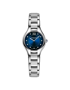 Raymond Weil 24mm Noemia Blue Sunburst Diamond Set Dial Watch