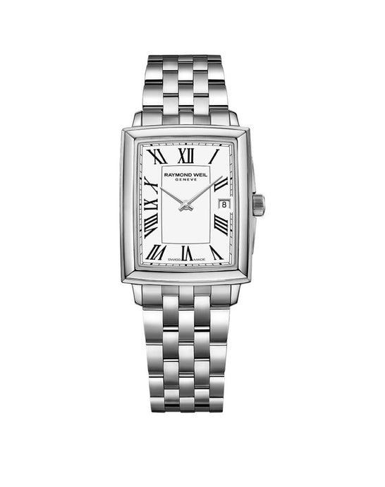 Raymond Weil 35mm Toccota Rectangular White Dial Stainless Steel Watch