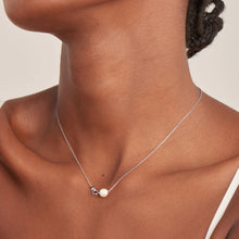 Load image into Gallery viewer, Ania Haie Rhodium Plated Silver Link &amp; Pearl Necklace