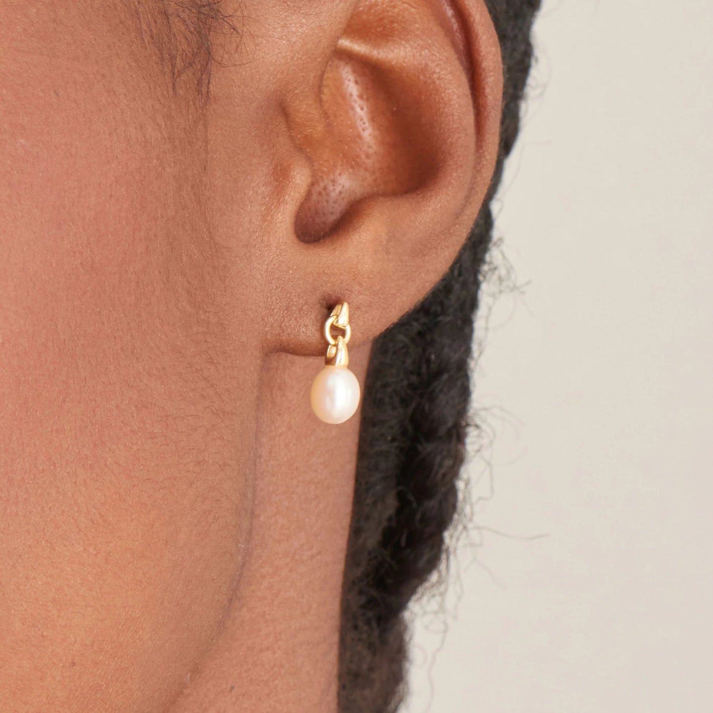 Ania Haie Yellow Gold Drop Pearl Stud Earrings