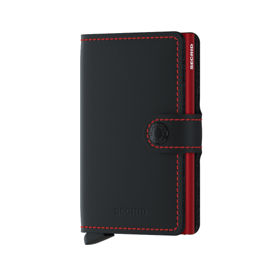 SECRID Matte Black & Red Trim Mini Wallet