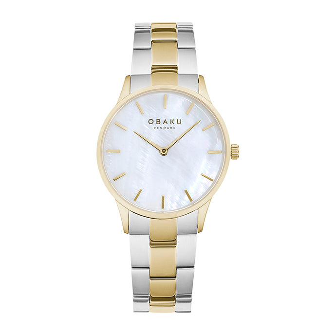 Obaku 35mm LYNG LILLE - ALABASTER Duo Tone Mother of Pearl Link Watch