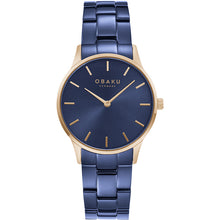Load image into Gallery viewer, Obaku 35mm LYNG LILLE - BAHAMA Rose &amp; Blue Steel Link Watch