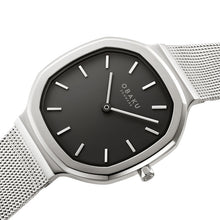 Load image into Gallery viewer, Obaku 32mm OKTANT LILLE - ONYX Stainless Steel Mesh Watch