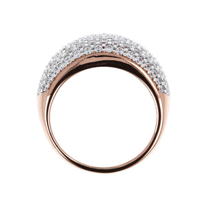 Bronzallure Pavé Seven Row CZ Rose Gold Plated Ring