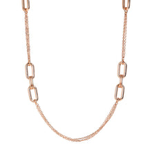 Load image into Gallery viewer, Bronzallure 18ct Rose Gold Plated Oval &amp; Trace Link Necklace