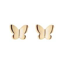 Load image into Gallery viewer, 9ct Yellow Gold Curved Butterfly Stud Earrings