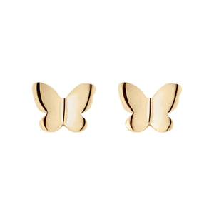 9ct Yellow Gold Curved Butterfly Stud Earrings