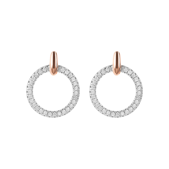 Bronzallure 18ct Rose Gold Plated Altissima CZ Hoop Earring