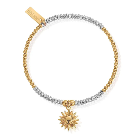 ChloBo Silver & Gold Plated Sparkle Sun Bracelet