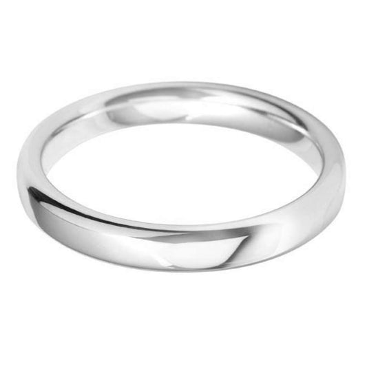 18ct White Gold Classic Court Medium 3mm Wedding Band