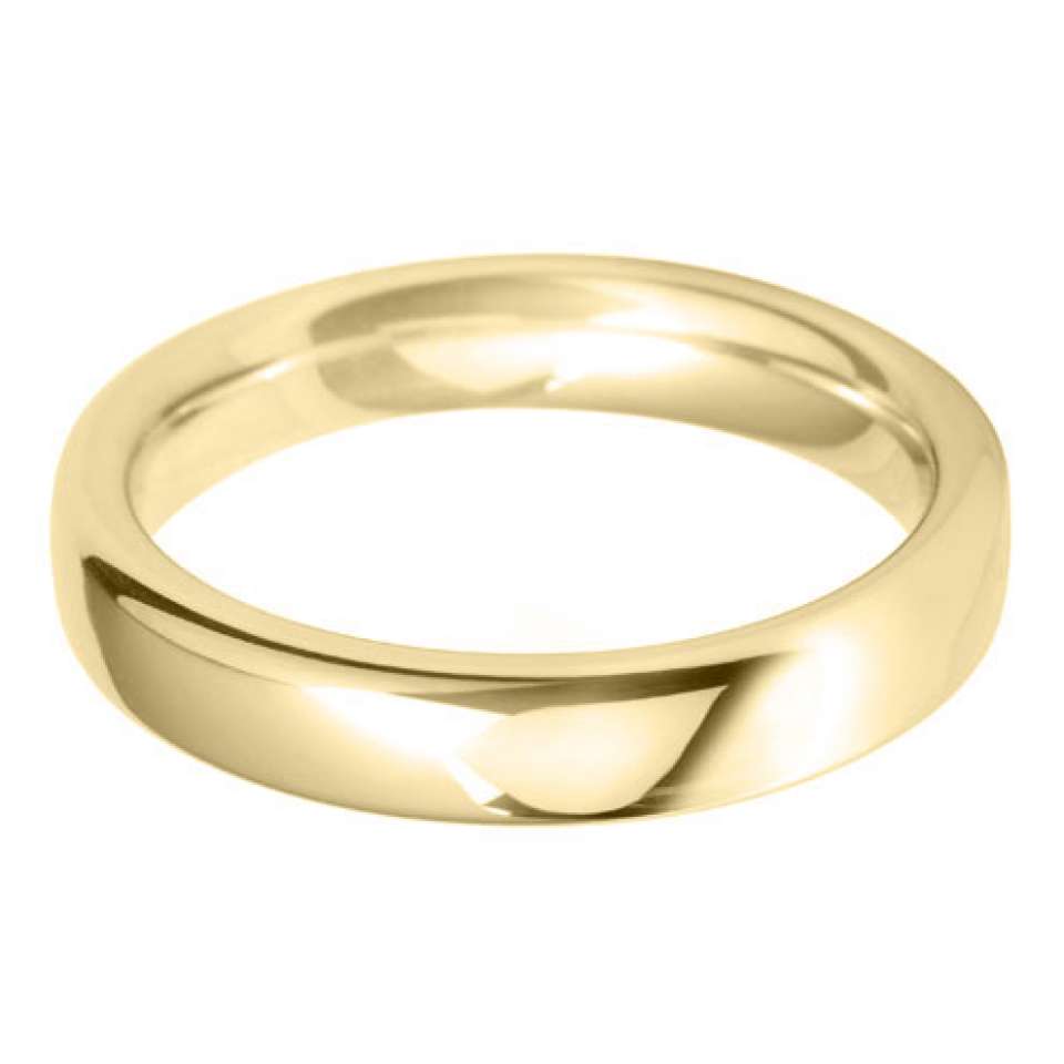 18ct Yellow Gold Classic Court Heavy 4mm Wedding Band | Wedding Ring ...