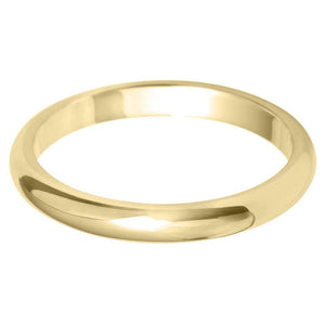 18ct Yellow Gold Classic D Court 2.5mm Wedding Band