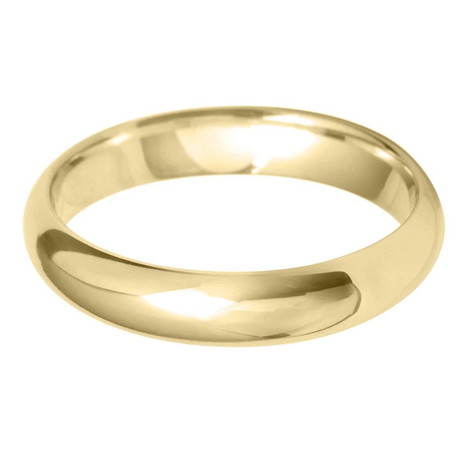 18ct Yellow Gold Classic D Court 4mm Wedding Band | Wedding Ring | Jack ...