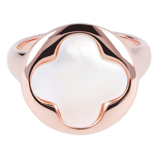 Bronzallure MILANO Four Leaf Clover Seal Ring