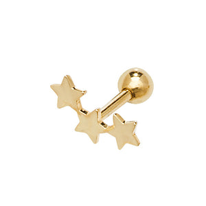 9ct Yellow Gold Cluster Star Cartilage Earring