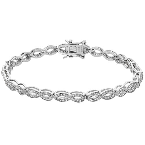 Sterling Silver Infinity CZ Linked Bracelet
