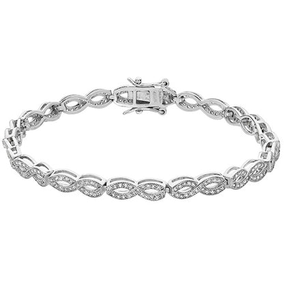 Sterling Silver Infinity CZ Linked Bracelet