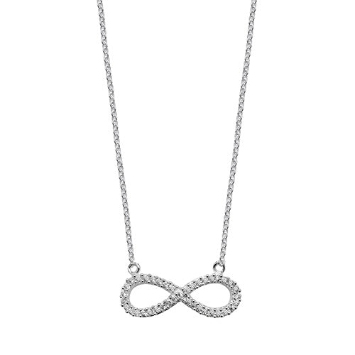 Sterling Silver CZ Set Infinity Necklace