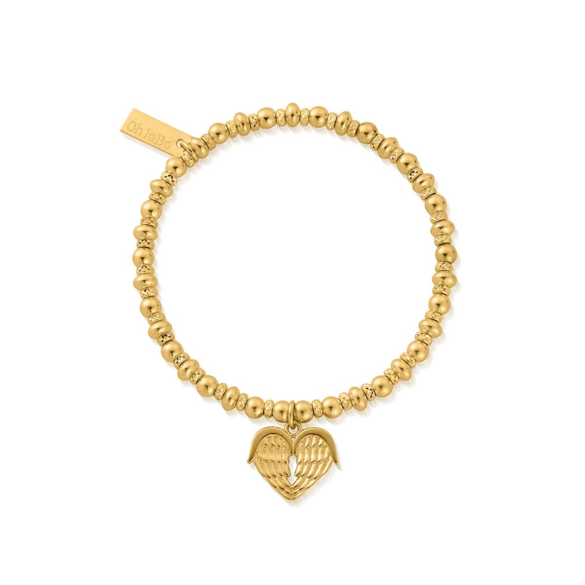 ChloBo 18ct Yellow Gold Plated Didi Sparkle Heavenly Heart Bracelet