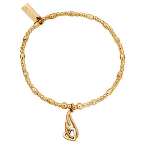 ChloBo 18ct Yellow Gold Plated Interlocking Heart & Angel Wing Bracelet Bracelet Media 1 of 2