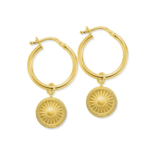 A image of the product ChloBo  Yellow Gold Plated Entwined Passion Hoop Earrings