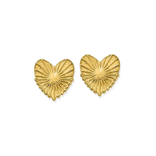 ChloBo Yellow Plated Gold Glowing Beauty Stud Earrings