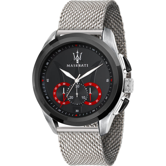 Maserati 45mm Traguardo Black & Red Chronograph Watch