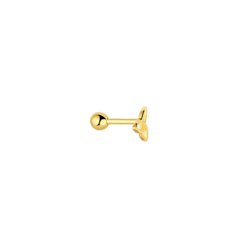 9ct Yellow Gold Trinity Knot Cartilage & Earlobe Single Stud Earring