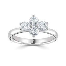 Load image into Gallery viewer, Platinum Four Stone Cluster Diamond Ring, 1.00ct