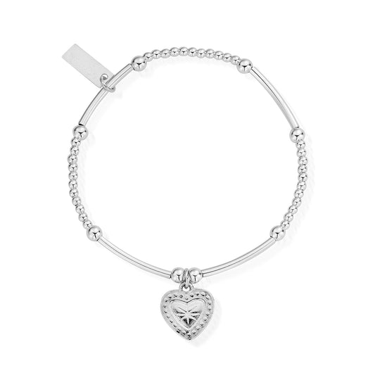 ChloBo Sterling Silver Cute Mini Star Heart Bracelet
