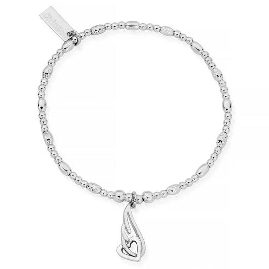 ChloBo Sterling Silver Interlocking Heart & Angel Wing Bracelet Media 1 of 2